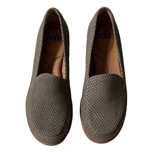 Sofft Women's Snare Grey Napoli Snake Print Nubuck Loafer Sz 6.5 Comfort Driving